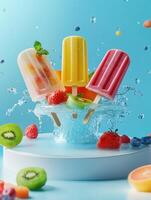 Artistic Stand Displaying Flowing Popsicle Hues photo