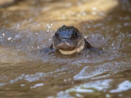 Baby Egg Layer Gaining Vital Experience In Aquatic Foraging photo
