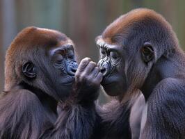 Adolescent Primates Acquiring Skills For Forming Strong Relationships photo