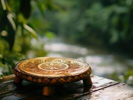 Bamboo Decor Adorned with Sacred Geometry photo