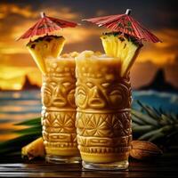 Beach Party Vibes Uplifted by Pineapple Coconut Rum Punch photo