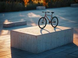 Bicycle Motion Patterns Reflected on Modern Base photo
