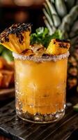 Bold Grilled Pineapple Margarita in Mexican Restaurant Style photo