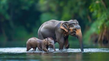 Caring Elephant Herd Aiding The Weakest Babys First Steps photo
