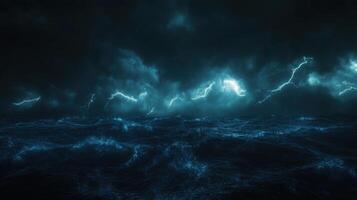 Charged Summer Evening Illuminating Infinite Ocean Horizon photo