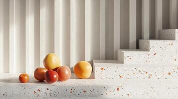 Chic Terrazzo Stand Featuring Playful Citrus Tones photo