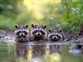 Clever Woodland Mammals Arranging Foods For Twilight Meal photo