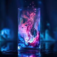 Crystal Canvas Display Featuring Vivid Gem Like Ink Streams photo