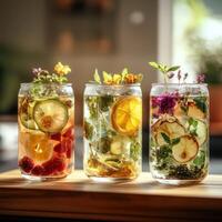 Crystal Herbal Tea Arrangement with Botanical Accents photo