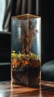 Crystal Clear Soil Section Showcase Portraying Ecological Variety photo