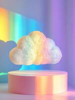 Dreamy Cloud Base Radiating Multicolored Rainbow Accents photo