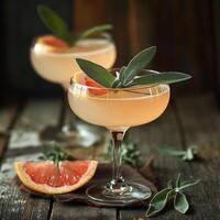 Elegant Sage Grapefruit Gin Fizz at Garden Gathering photo