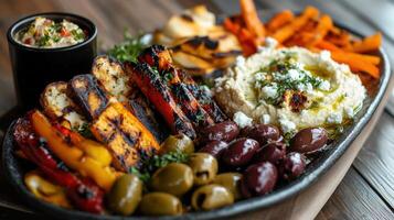Dazzling Variety of Mezze Arranged for a Mediterranean Feast photo