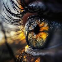 Detailed Human Visual Organ Shining Back Summers Wonder photo