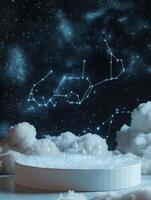 Dreamy Cloud Podium Featuring Elaborate Constellation Mapping photo