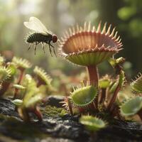 Ferocious Green Trap Ensnaring Unwitting Warm Season Creatures photo