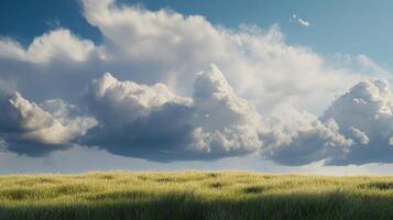 Enormous Thunderheads Traveling Over Endless Fields photo