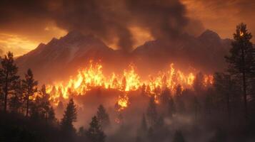 Fiery Colossus Devouring Olden Summer Wilderness photo