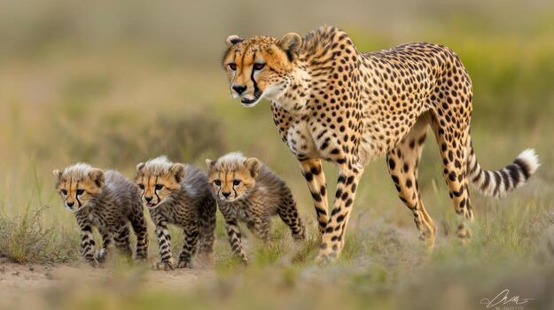 Fast Wild Cats Practicing Sneak Attack Methods photo