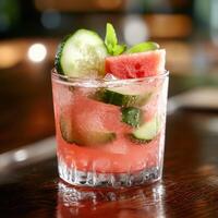 Fizzy Summer Cucumber Watermelon Sake Infusion photo