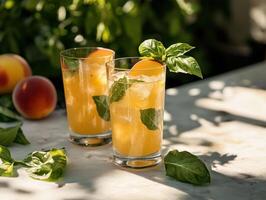 Fresh Peach and Basil Afternoon Social in the Garden photo