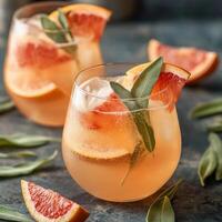 Fresh Sage and Grapefruit Gin Sparkler for Outdoor Event photo