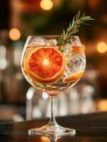 Garden Party Gin With Rosemary and Blood Orange Splash photo