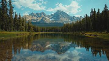 Flawless Waters Mirroring Grand Mountain Guardians Stillness photo