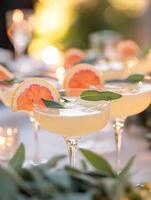 Gin Fizz with Sage and Grapefruit Cheers Evening Garden Wedding photo
