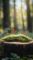 Genuine Wood Section Exhibit Representing Forest Diversity photo