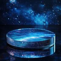 Glass Celestial Tableau Sparkling with Magical Star Patterns photo