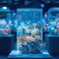 Glass Environmental Display Promoting Coral Reef Protection photo