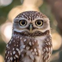 Glowing Eyes Peering Through Dusky Forest Canopy photo