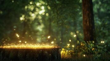 Glowing Insects Painting Bright Patterns In Night Trees photo