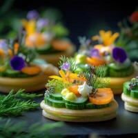 Gourmet Savory Sable with Summer Herbs and Veggies photo