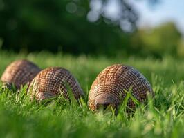 Juvenile Armadillos Developing Precise Protective Arrangements photo