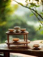 Heritage Bamboo Arrangement Highlighting True Tea Ceremony Aspects photo