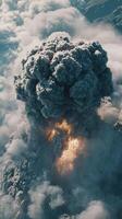Immense Ground Power Erupts Under Bright Summer Heavens photo