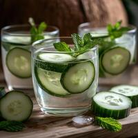 Invigorating Coconut Water Blended with Cucumber Mint photo