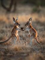 Juvenile Marsupials Building Protective Abilities During Play photo