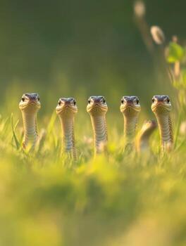 Juvenile Venomous Reptiles Practicing Defensive Warning Behaviors photo