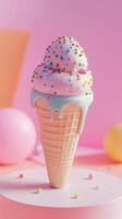 Lively Showcase Featuring Multicolored Melting Ice Cream Designs photo
