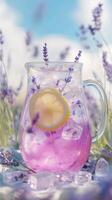 Lavender Tinted Blueberry Lemonade in Summer Pitcher photo
