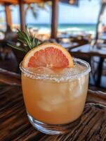 Mexican Coastal Oceanfront Hosts Grapefruit Rosemary Paloma Tasting photo