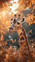 Majestic Graceful Giants Feed Atop African Savanna Canopies photo