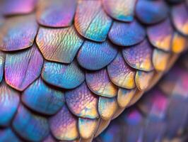 Living Lizard Armor Displaying Bright Rainbow Markings photo