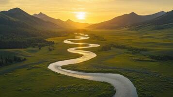 Meandering Waters Etching Deep Mountain Canyons photo