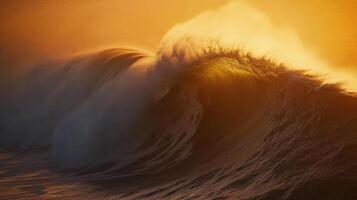 Monumental Ocean Wave Meeting Evening Skies Of Summer photo