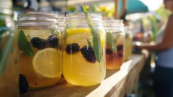 Natural Artisanal Lemonade Featuring Blackberry And Sage photo