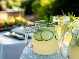 Nature Inspired Lemonade Pitcher For Outdoor Gathering photo